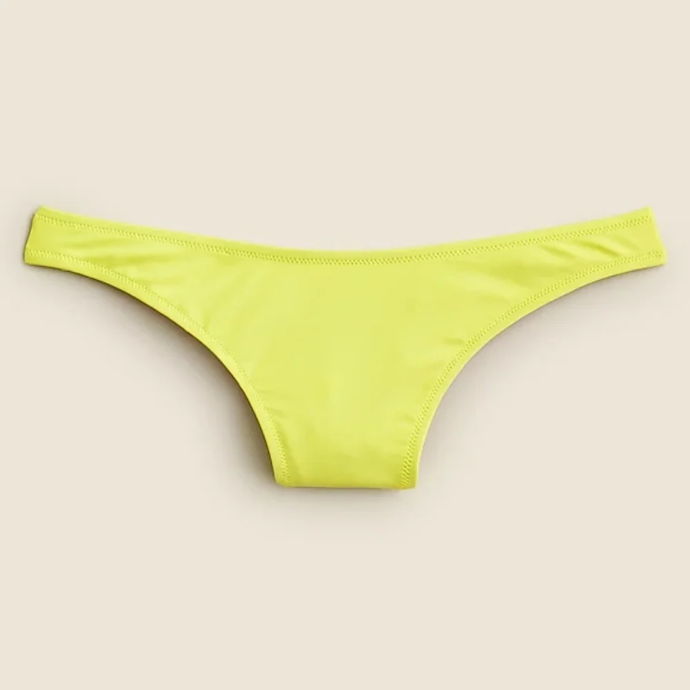 J.Crew High Cut Leg Mid Rise Cheeky Bikini Bottom, XL, Yellow